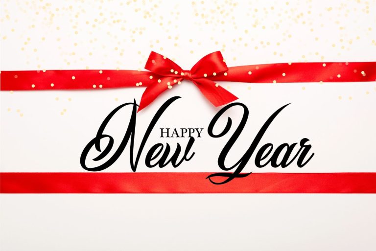 Top View Red Ribbon Bow Happy New Year Lettering White — Stock Photo, Image Remove BG Saved Share Sample Top view of red ribbon and bow with happy new year lettering on white background